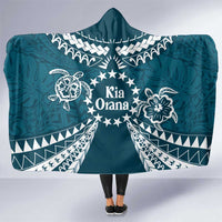 Kia Orana Cook Islands Hooded Blanket Polynesian Turtle Crowberry Blue Color LT14 One Size Crowberry Blue - Polynesian Pride