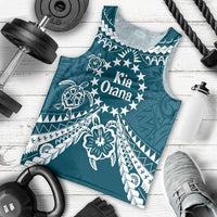 Kia Orana Cook Islands Men Tank Top Polynesian Turtle Crowberry Blue Color LT14 - Polynesian Pride