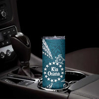 Kia Orana Cook Islands Skinny Tumbler Polynesian Turtle Crowberry Blue Color