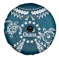 Kia Orana Cook Islands Spare Tire Cover Polynesian Turtle Crowberry Blue Color