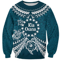 Kia Orana Cook Islands Sweatshirt Polynesian Turtle Crowberry Blue Color LT14 Unisex Crowberry Blue - Polynesian Pride