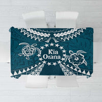 Kia Orana Cook Islands Tablecloth Polynesian Turtle Crowberry Blue Color LT14 Crowberry Blue - Polynesian Pride