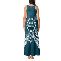 Kia Orana Cook Islands Tank Maxi Dress Polynesian Turtle Crowberry Blue Color LT14 - Polynesian Pride
