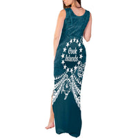 Kia Orana Cook Islands Tank Maxi Dress Polynesian Turtle Crowberry Blue Color LT14 - Polynesian Pride