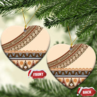 Bula Fiji Ceramic Ornament 2025 Pasifika Traditional Fijian Masi - Polynesian Pride