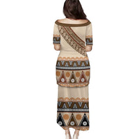 Bula Fiji Family Matching Puletasi and Hawaiian Shirt 2025 Pasifika Traditional Fijian Masi