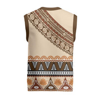 Bula Fiji Christmas Knitted V-Neck Vest 2025 Pasifika Traditional Fijian Masi - Polynesian Pride