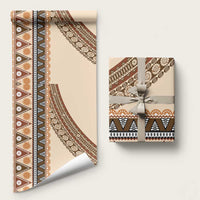 Bula Fiji Wrapping Paper 2025 Pasifika Traditional Fijian Masi LT14 58" × 23" Beige - Polynesian Pride
