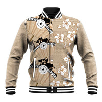 Bula Fiji Iri Buli Baseball Jacket Woven Fan With Fijian Tapa