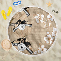 Bula Fiji Iri Buli Beach Blanket Woven Fan With Fijian Tapa