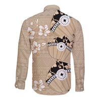 Bula Fiji Iri Buli Long Sleeve Button Shirt Woven Fan With Fijian Tapa