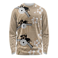 Bula Fiji Iri Buli Long Sleeve Shirt Woven Fan With Fijian Tapa