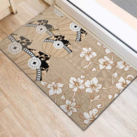 Bula Fiji Iri Buli Rubber Doormat Woven Fan With Fijian Tapa