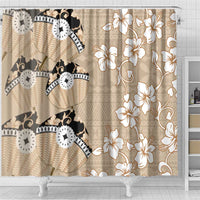 Bula Fiji Iri Buli Shower Curtain Woven Fan With Fijian Tapa
