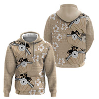 Bula Fiji Iri Buli Zip Hoodie Woven Fan With Fijian Tapa