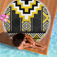 Yellow Taniko Aotearoa Beach Blanket Niho Taniwha Mix Poutama LT14 - Polynesian Pride