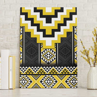 Yellow Taniko Aotearoa Canvas Wall Art Niho Taniwha Mix Poutama LT14 Without Frame Yellow - Polynesian Pride