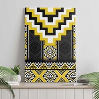 Yellow Taniko Aotearoa Canvas Wall Art Niho Taniwha Mix Poutama LT14 - Polynesian Pride