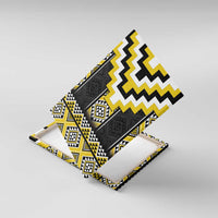 Yellow Taniko Aotearoa Canvas Wall Art Niho Taniwha Mix Poutama LT14 With Frame Yellow - Polynesian Pride