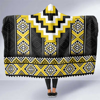 Yellow Taniko Aotearoa Hooded Blanket Niho Taniwha Mix Poutama LT14 One Size Yellow - Polynesian Pride