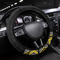 Yellow Taniko Aotearoa Steering Wheel Cover Niho Taniwha Mix Poutama LT14 Universal Fit Yellow - Polynesian Pride