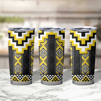 Yellow Taniko Aotearoa Tumbler Cup Niho Taniwha Mix Poutama LT14 - Polynesian Pride