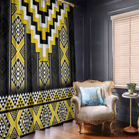 Yellow Taniko Aotearoa Window Curtain Niho Taniwha Mix Poutama LT14 - Polynesian Pride