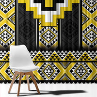 Yellow Taniko Aotearoa Window Curtain Niho Taniwha Mix Poutama LT14 - Polynesian Pride