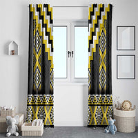 Yellow Taniko Aotearoa Window Curtain Niho Taniwha Mix Poutama LT14 - Polynesian Pride