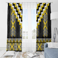 Yellow Taniko Aotearoa Window Curtain Niho Taniwha Mix Poutama LT14 - Polynesian Pride