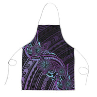 Teal Purple Polynesia Plumeria Tattoo Apron LT14 Purple - Polynesian Pride