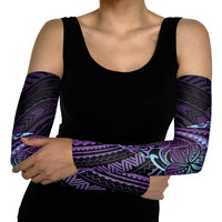 Teal Purple Polynesia Plumeria Tattoo Arm Sleeves LT14 - Polynesian Pride