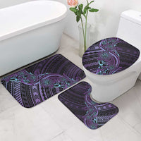 Teal Purple Polynesia Plumeria Tattoo Bathroom Set LT14 - Polynesian Pride