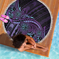 Teal Purple Polynesia Plumeria Tattoo Beach Blanket LT14 - Polynesian Pride