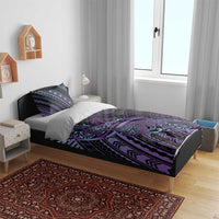 Teal Purple Polynesia Plumeria Tattoo Bedding Set LT14 - Polynesian Pride