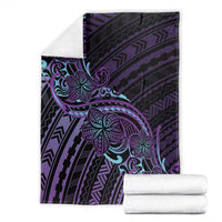 Teal Purple Polynesia Plumeria Tattoo Blanket LT14 - Polynesian Pride