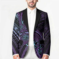 Teal Purple Polynesia Plumeria Tattoo Blazer LT14 - Polynesian Pride