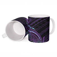 Teal Purple Polynesia Plumeria Tattoo Ceramic Mug LT14 - Polynesian Pride