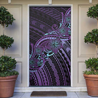 Teal Purple Polynesia Plumeria Tattoo Door Cover LT14 Purple - Polynesian Pride
