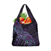 Teal Purple Polynesia Plumeria Tattoo Grocery Bag LT14 1-pack One Size Purple - Polynesian Pride