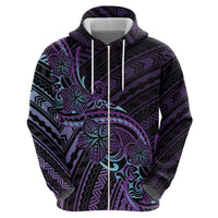 Teal Purple Polynesia Plumeria Tattoo Hoodie LT14 - Polynesian Pride