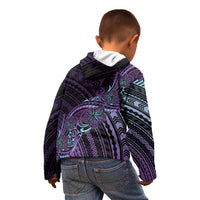 Teal Purple Polynesia Plumeria Tattoo Kid Hoodie LT14 - Polynesian Pride