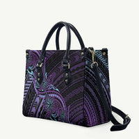 Teal Purple Polynesia Plumeria Tattoo Leather Bag LT14 Purple - Polynesian Pride