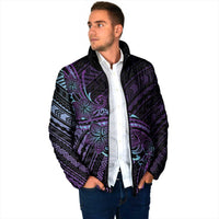 Teal Purple Polynesia Plumeria Tattoo Padded Jacket LT14 - Polynesian Pride