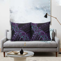 Teal Purple Polynesia Plumeria Tattoo Pillow Cover LT14 - Polynesian Pride