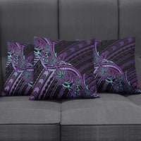 Teal Purple Polynesia Plumeria Tattoo Pillow Cover LT14 - Polynesian Pride