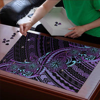 Teal Purple Polynesia Plumeria Tattoo Puzzle LT14 - Polynesian Pride