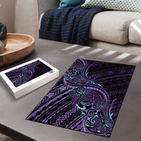 Teal Purple Polynesia Plumeria Tattoo Puzzle LT14 - Polynesian Pride