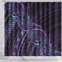 Teal Purple Polynesia Plumeria Tattoo Shower Curtain LT14 - Polynesian Pride