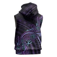 Teal Purple Polynesia Plumeria Tattoo Sleeveless Hoodie LT14 - Polynesian Pride